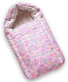 Enfance Nursery Sleeping Bag Kitty Print - Light Pink