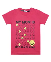 Luke and Lilly Half Sleeves One In A Billion Mom Printed Tee - Pink