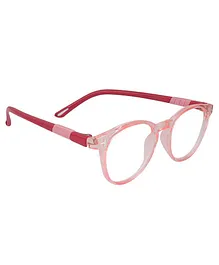 Optify Oval UV Protection Light Blocking Zero Power Glasses - Pink