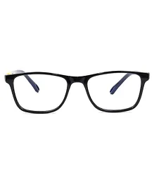 Optify Blue Light Blocking Zero Power Glasses Rectangle Shape - Black