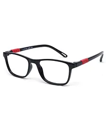 Optify Blue Light Blocking Zero Power Glasses Rectangle Shape - Black Red