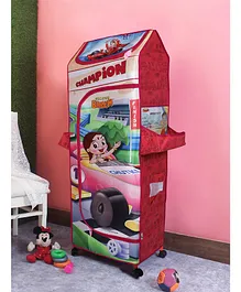 Disney By Kudos Chota Bheem Wonder Cub 5 Shelf Large Wardrobe - Pink