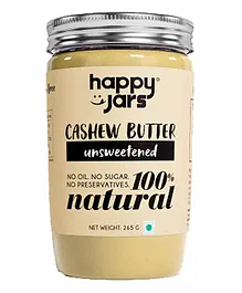Happy Jars Unsweetened Cashew Butter - 265 gm