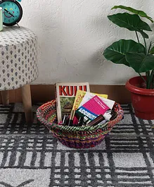 The Tickle Toe Handwoven Cotton Rope Storage Basket - Multicolor 