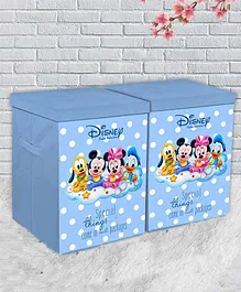 Fun Homes Foldable Storage Box With Lid Mickey Mouse Print Pack of 2 - Blue