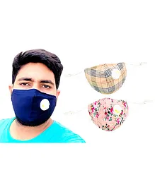 The Little Lookers Reusable & Washable Anti Pollution Face Mask PM 2.5 with Breathing Valve - Pack of 2 (Colour & Print May Vary)