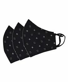 Tossido 100% Premium Soft Cotton Anti Microbial Mask Pack of 3 - Black