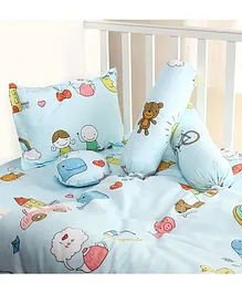 Kicks & Crawl Quilted Bedding Set Pack of 5 - Blue