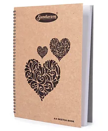 Sundaram A4 Sized Unruled Sketch Book - 100 Pages (Color / Print May Vary)