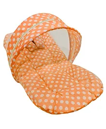 Brandonn Baby Bedding With Mosquito Net Polka Dot - Orange
