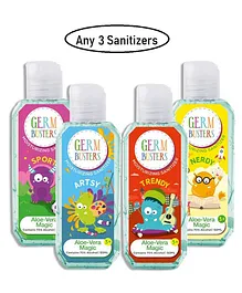 Party Anthem Germ Busters Aloe Vera Hand Sanitizer Gel Pack of 3 - 50 ml Each (Bottle Design May Vary )