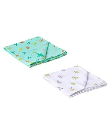 Plush Kids Cotton Muslin Swaddle Wrapper Aeroplane Print Pack of 2 - Multicolor
