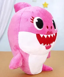 Baby Shark Family Plush Puppet with Music Pink - Height 19 cm