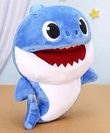 Baby Shark Family Plush Puppet with Music Blue - Height 19 cm