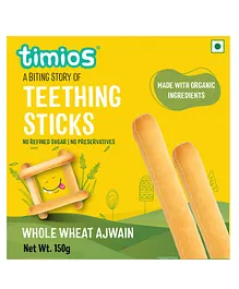 timios Whole Wheat and Ajwain Organic Teething Sticks - 150 g