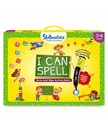 Skillmatics Educational Game - I Can Spell Reusable Activity Mats with 2 Dry Erase Markers Gifts for Ages 3 to 6