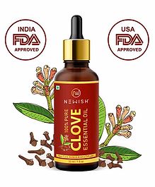 Newish Pure & Natural Clove Oil for Teeth Pain, Skin & Hair - 30 ml