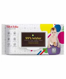 Tiffy & Toffee Baby Water Wipes - 80 Wipes