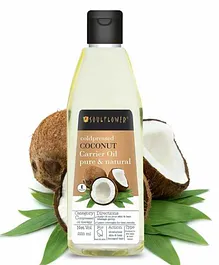 Soulflower Coldpressed Coconut Carrier Oil For Hair, Skin & Body Massage, Natural & Organic  - 225ml