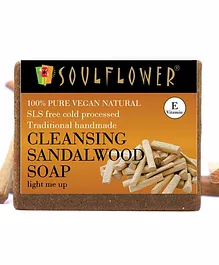 Soulflower Cleansing Sandalwood Soap - 150 gm