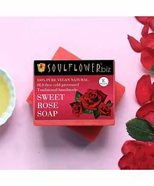 Soulflower Sweet Rose Soap -  150 gm