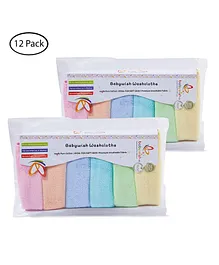 babywish Washcloths For Newborn Pack Of 12 - Multicolor