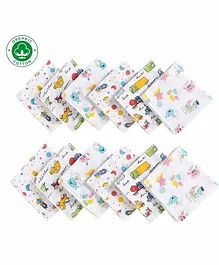 baby wish Muslin Washcloths Pack of 12 - Multicolour