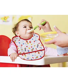 babywish Food Catcher Bib Astronaut Print - Red