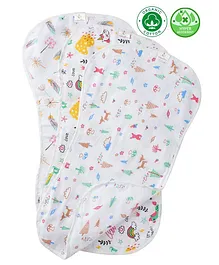 babywish Organic Burp Cloths Jungle Unicorn Feather Print Pack of 3 - Multicolour