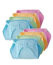 babywish Reusable Cloth Nappies with Triple Layer Cotton Pack of 8 - Multicolour