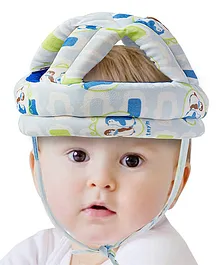Baby Moo Penguin Printed Cushioned Safety Helmet - Blue