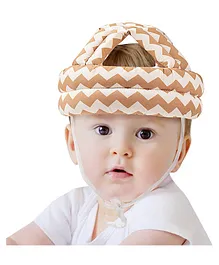 Baby Moo Penguin Printed Cushioned Safety Helmet - Brown