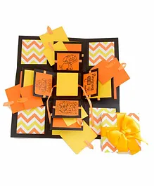 Crack of Dawn Crafts 3 Layered Happy Explosion Box - Orange