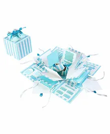 Crack of Dawn Crafts 3 Layered Baby Record Explosion Box - Blue