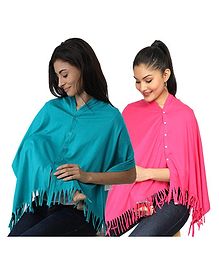 Nene Multi Purpose Nursing Shawl Pack of 2 - Green Pink