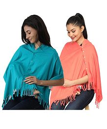 Nene Multi Purpose Nursing Shawl Pack of 2 - Blue Peach