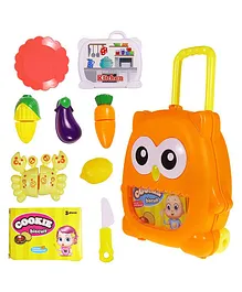 Wishkey Owl Shaped Portable Trolley Kitchen Set - Orange