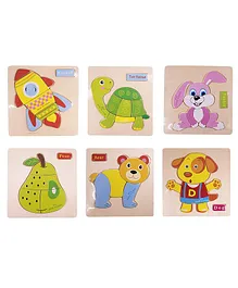 Wishkey Wooden Board Puzzle Set of 6 (Number of Pieces and Designs May Vary)