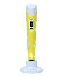3D Print World Selfie360 3D Doodle Pen Yellow With LCD Screen FREE Stencil Book Finger Gloves Pen Stand And 5 Colors 1.75mm Filament Refill With 3 Months Warranty
