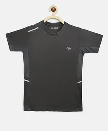 Chimprala Half Sleeves Solid Sports Tee - Dark Grey