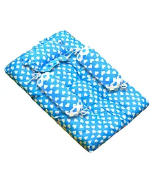 VParents Rosy Baby 4 Piece Bedding Set with Pillow & Bolsters - Blue
