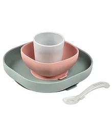Beaba Silicone Suction Meal Set Eucalyptus - Pack Of 4