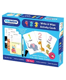 Eduketive 123 Numbers & Counting Write & Wipe Reusable Activity Cards - Multicolour