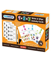 Eduketive 1+2=3 PreMath Write & Wipe  Reusable Activity Cards