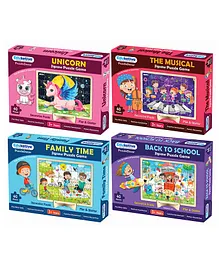 Eduketive Family Time - Back to School- Unicorn & The Musical Decorative  Jigsaw Puzzle  Pack of 4 - 40 Pieces Each
