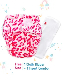 Babyhug Reusable Cloth Diaper With SmartDry Abstract Print  - Pink