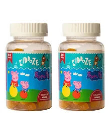 Kiddoze Calcium & Vitamin D3 Gummies With Free Peppa Pig Toys Pack of 2 - 60 Pieces Each