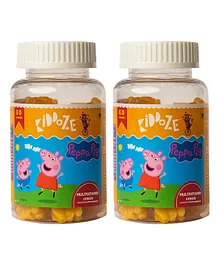 Kiddoze Multivitamin Gummies With Free Peppa Pig Toys Pack Of 2 - 60 Pieces Each