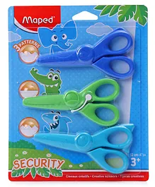 Maped Scissors Blister Pack of 3 - Blue 