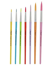 Maped Plastic Handle Synthetic Paint Brush Set of 7 - Multicolor
